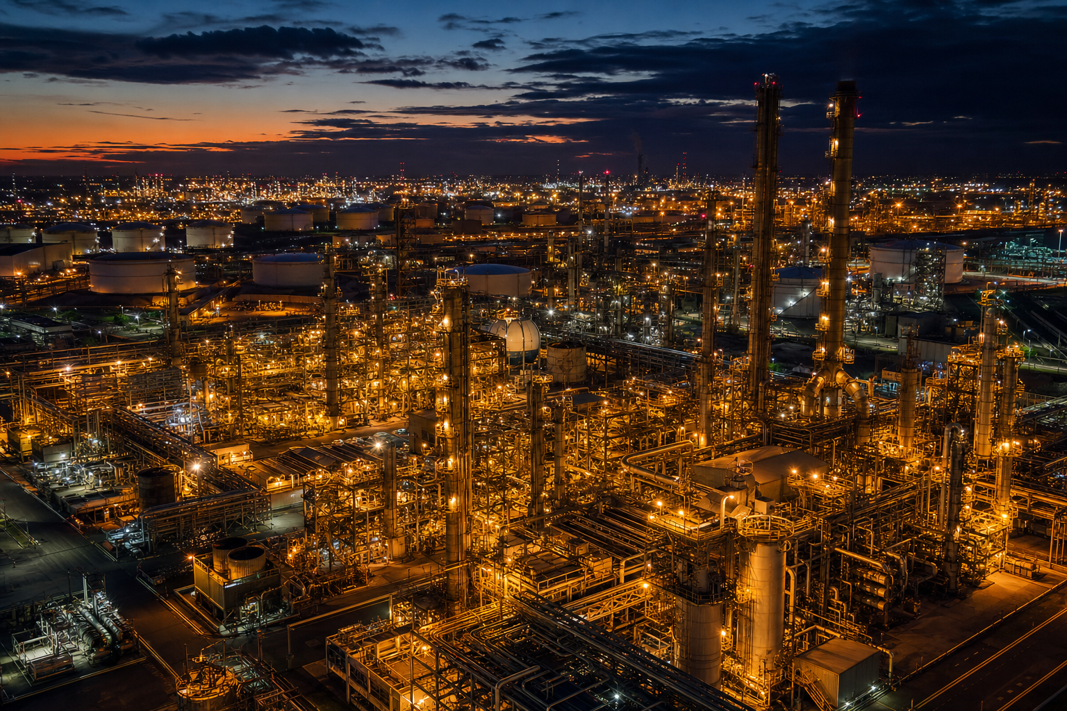 Oil refinery — fuel and energy